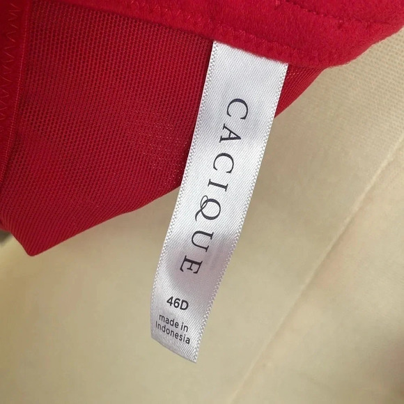 Cacique Red Boost Plunge Appliqué  Underwire Bra - Picture 10 of 13